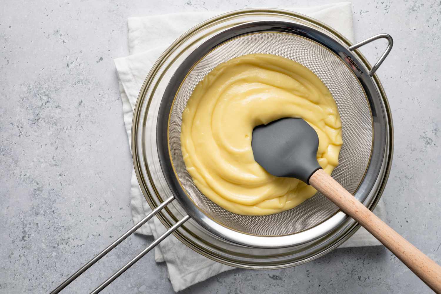 Vanilla Custard In a Sieve