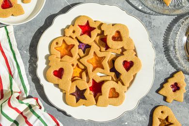 Stained Glass Cookies on a Plate