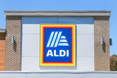 Aldi storefront with sign