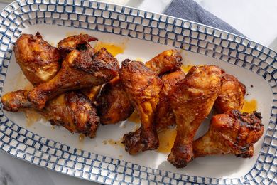 Spiced Chicken Drumsticks on a platter
