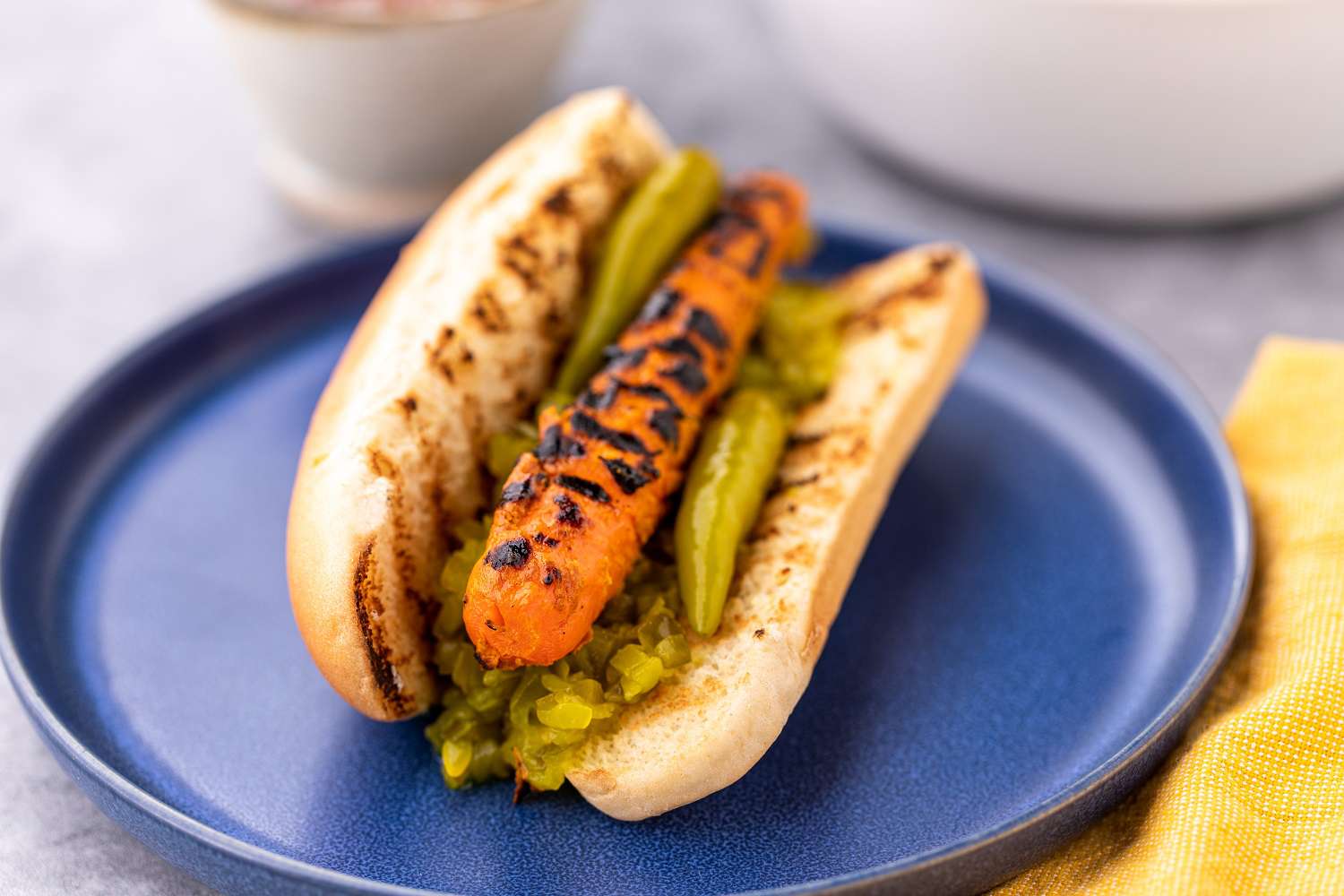 Grilled Carrot Dogs with BBQ Mustard Paste