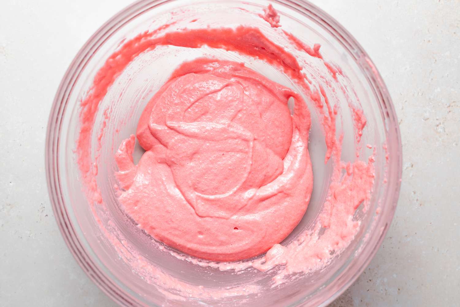 Figure 8 test in bowl for macarons with raspberry filling