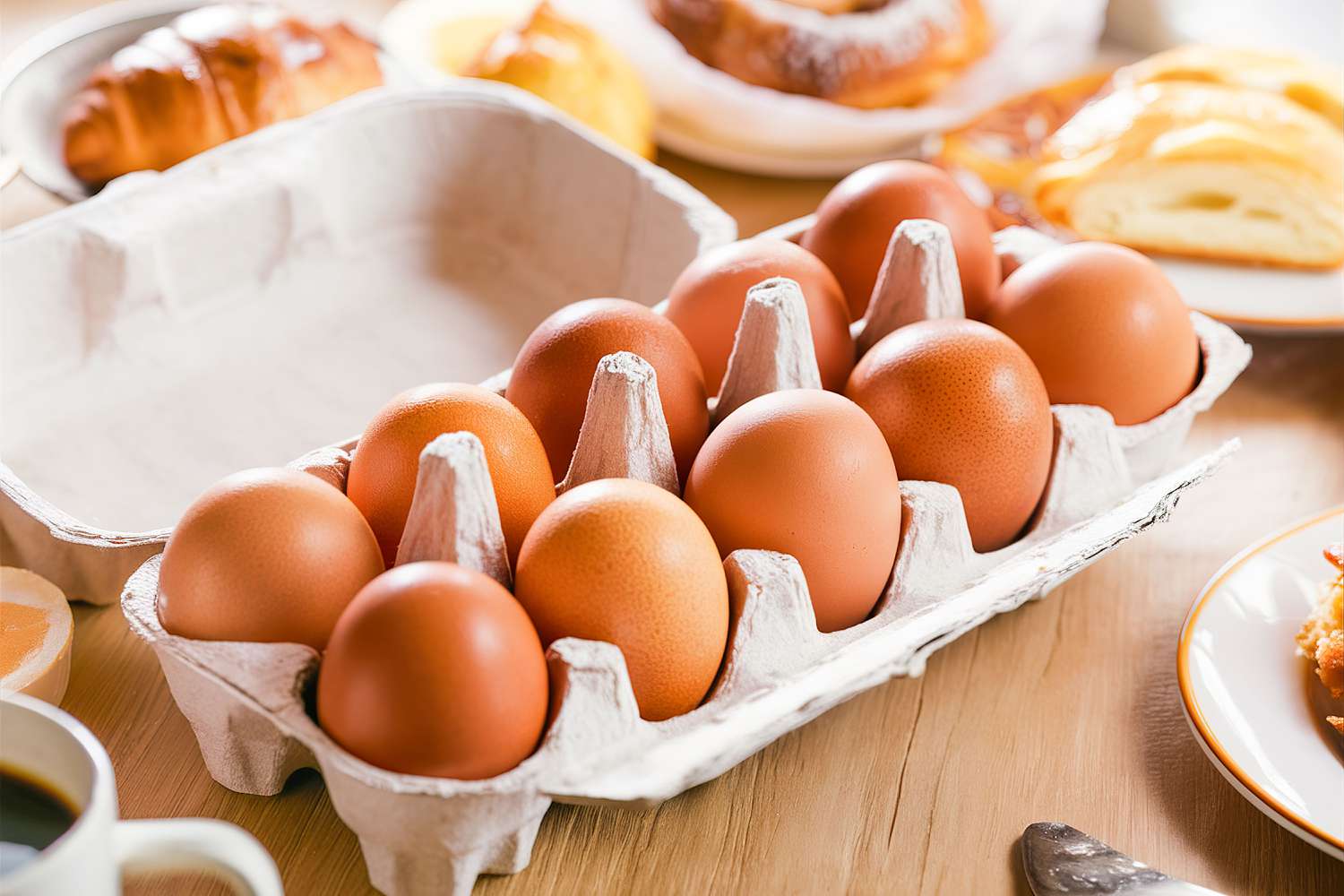 carton of large brown eggs