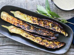 Japanese Eggplant with Tahini Sauce