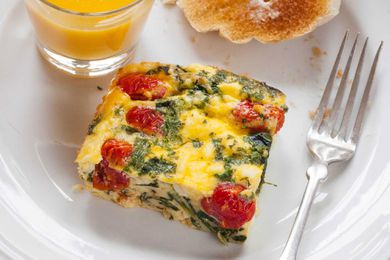 Frittata Squares with Spinach, Tomatoes, and Feta