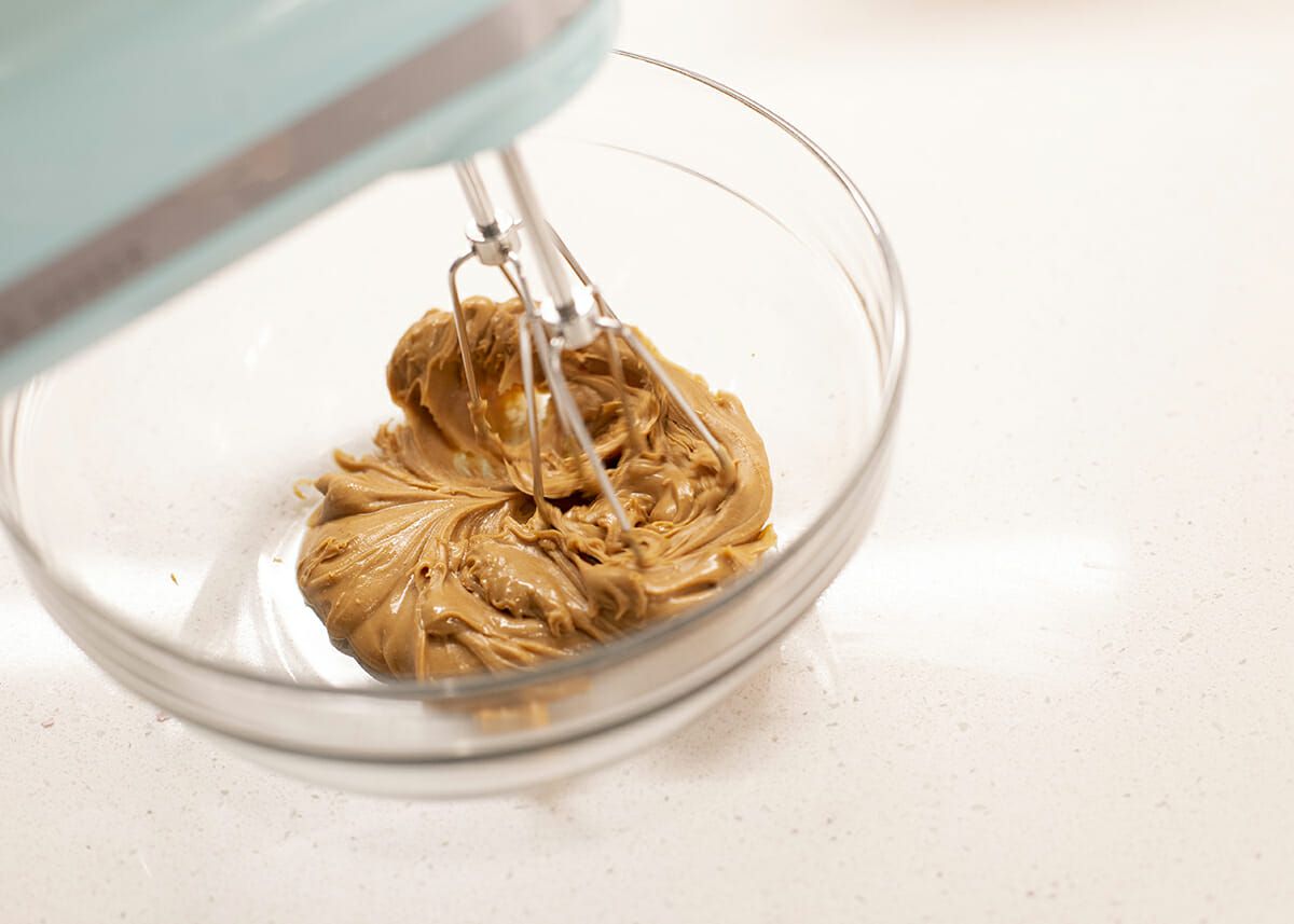 Banana Bread with Peanut Butter mix the peanut butter