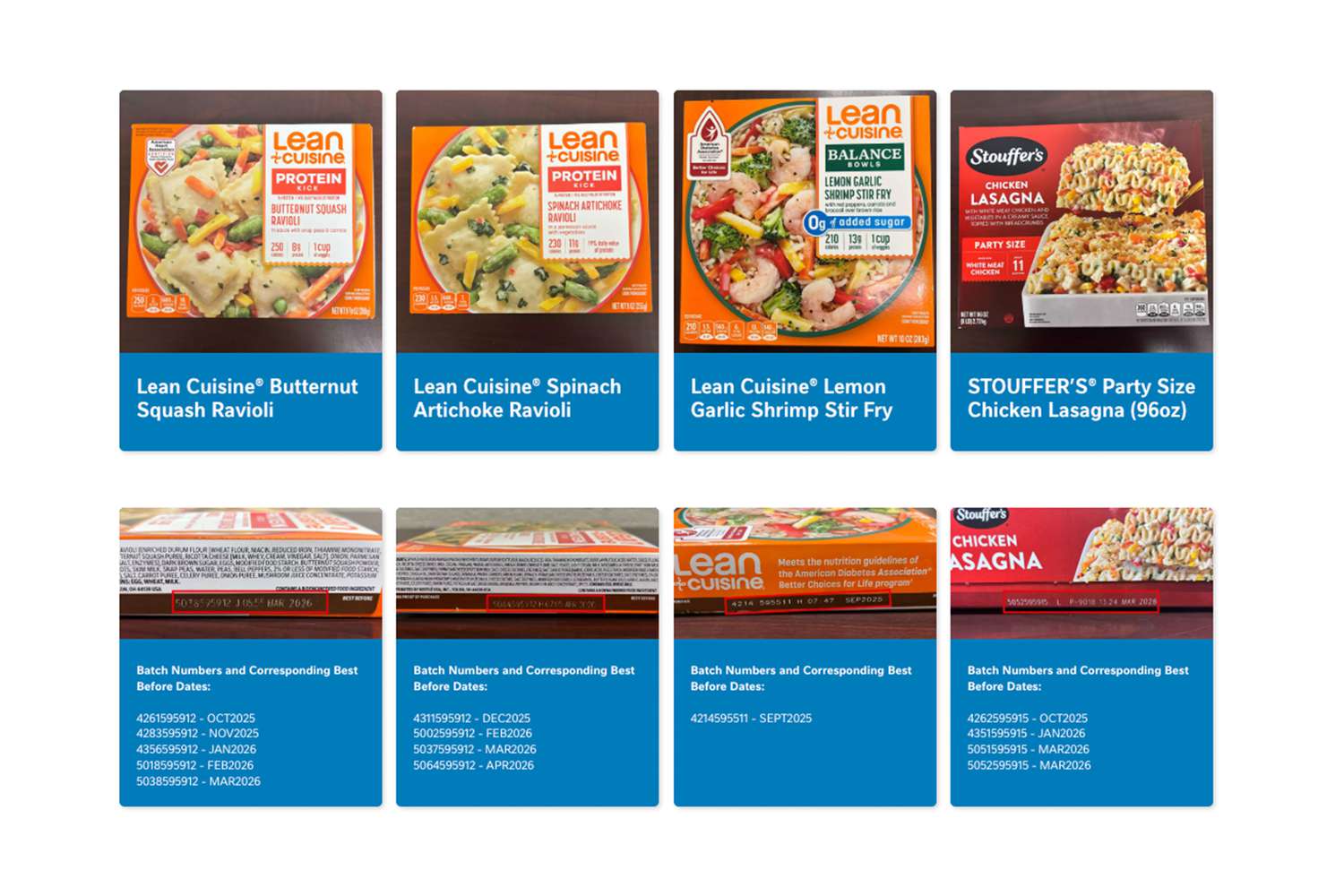 Lean Cuisine boxes and Stouffer's box