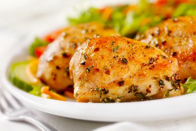 Close up of Alison Roman's Vinegar Chicken