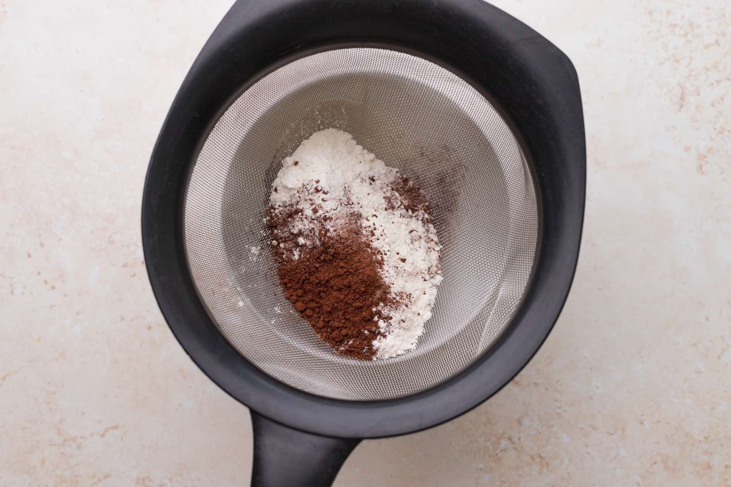 Sift the dry ingredients. 