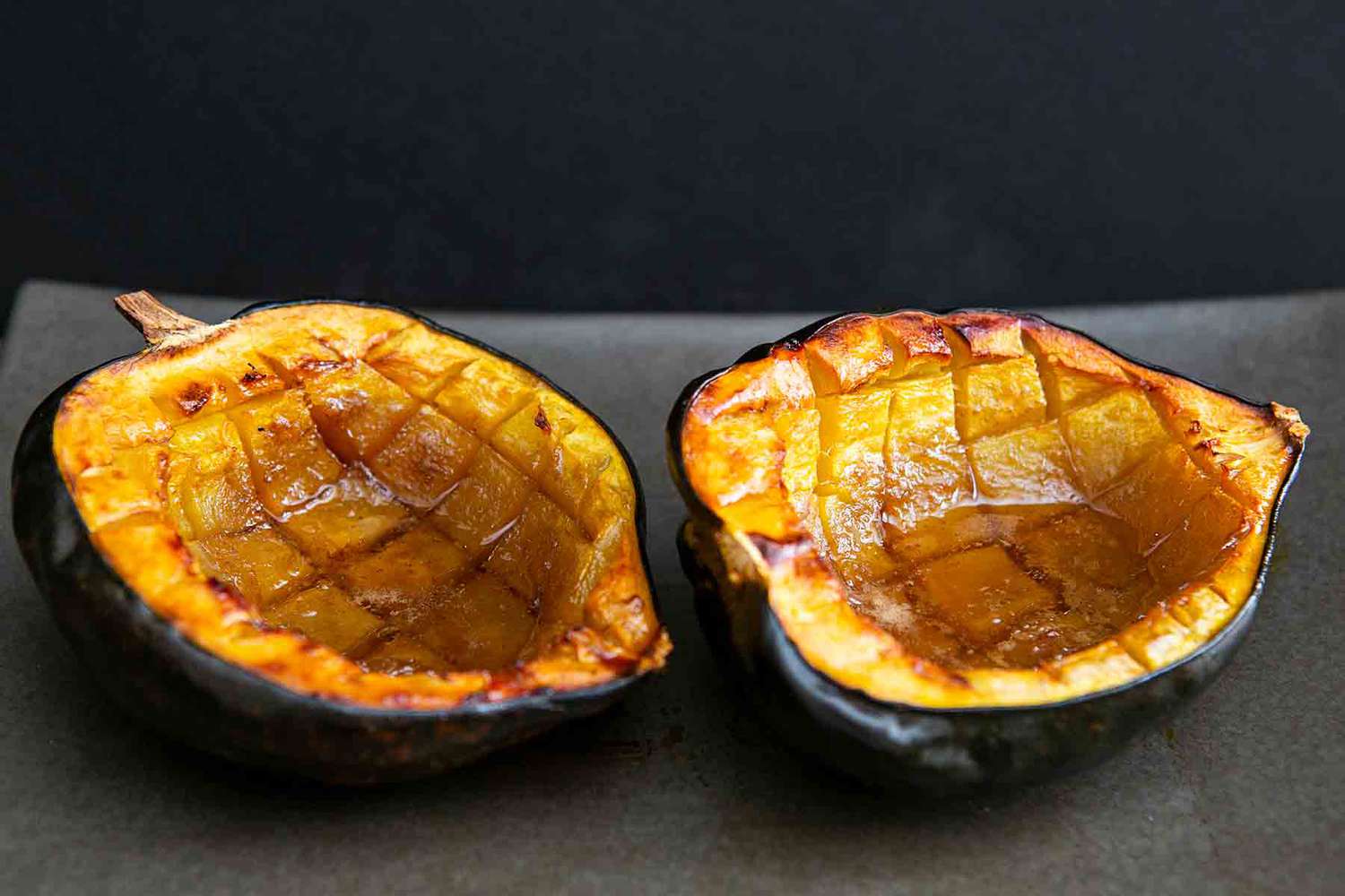 Baked Acorn Squash with Butter and Brown Sugar