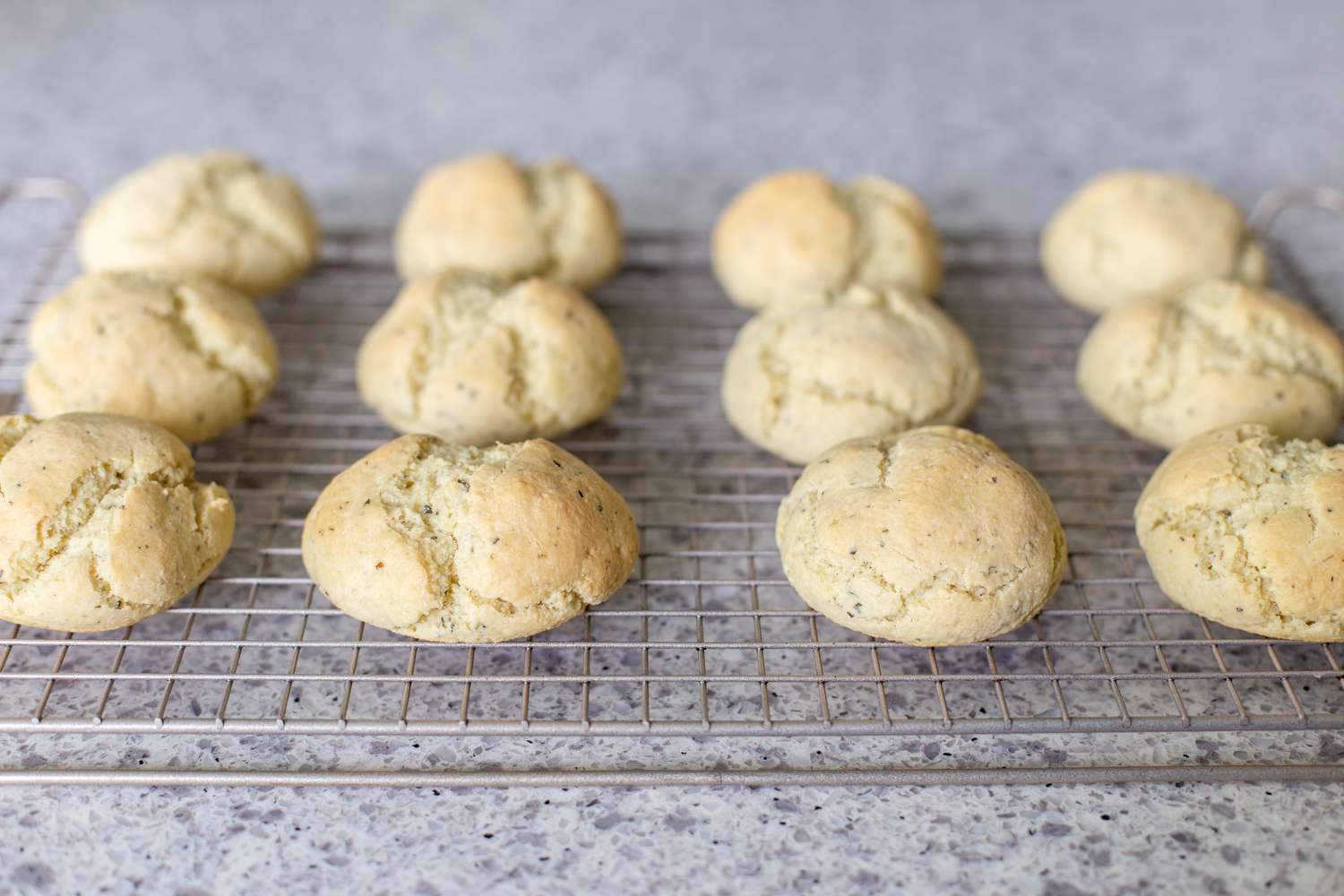 Gluten Free Dinner Rolls Cooling on a Rack
