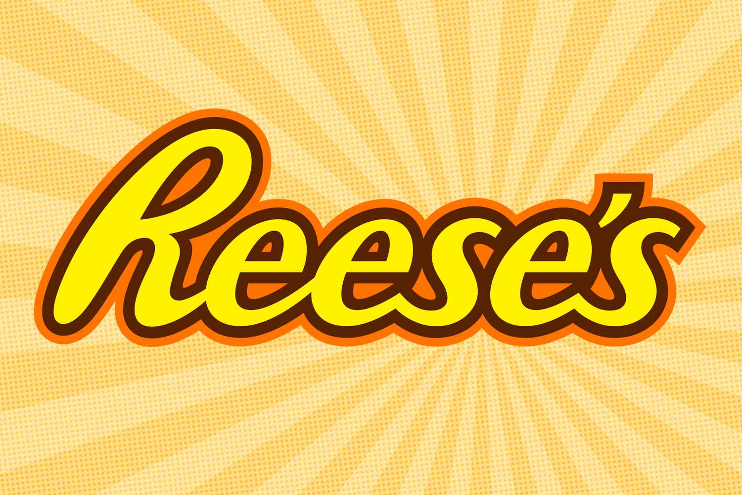 Reese's logo on a colorful background 