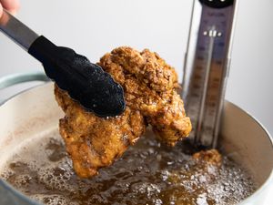 deep frying chicken