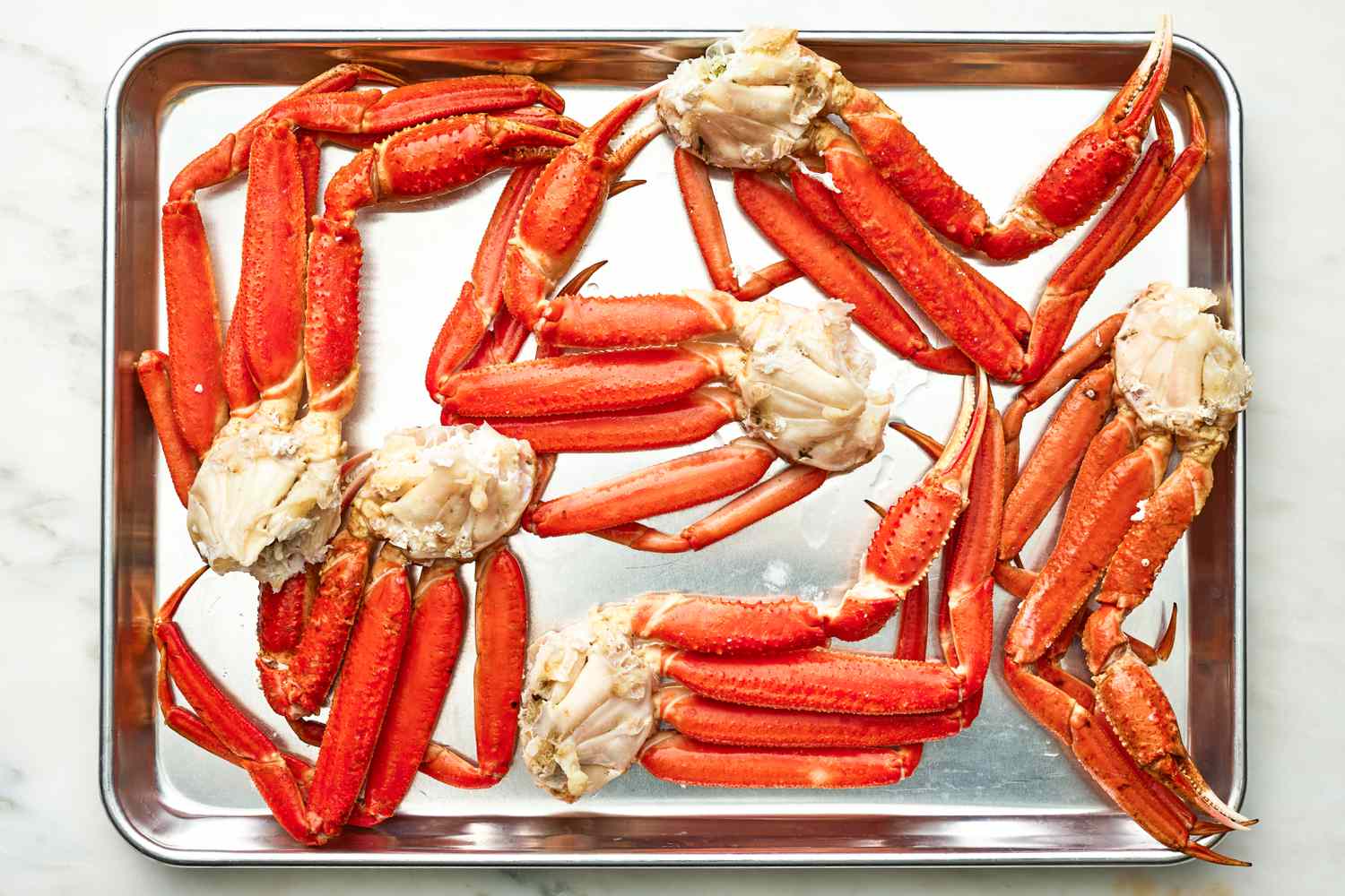 Crab Clusters on a Baking Tray for Easy Baked Crab Legs