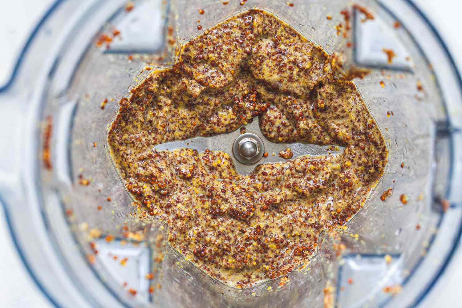 Homemade Dijon mustard in a blender.