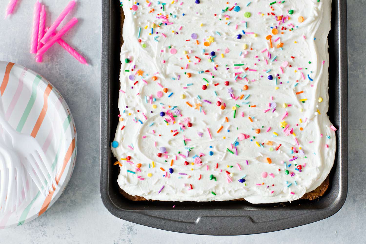 how to add sprinkles to sheet cake
