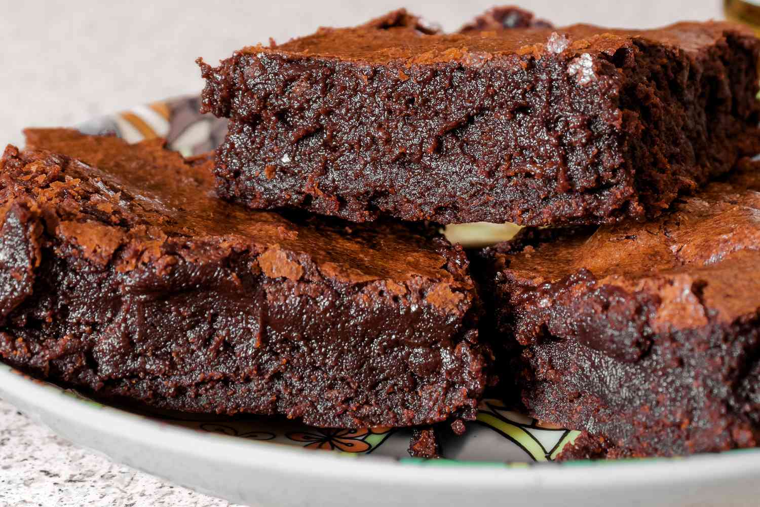 Fudgy brownies on a plate