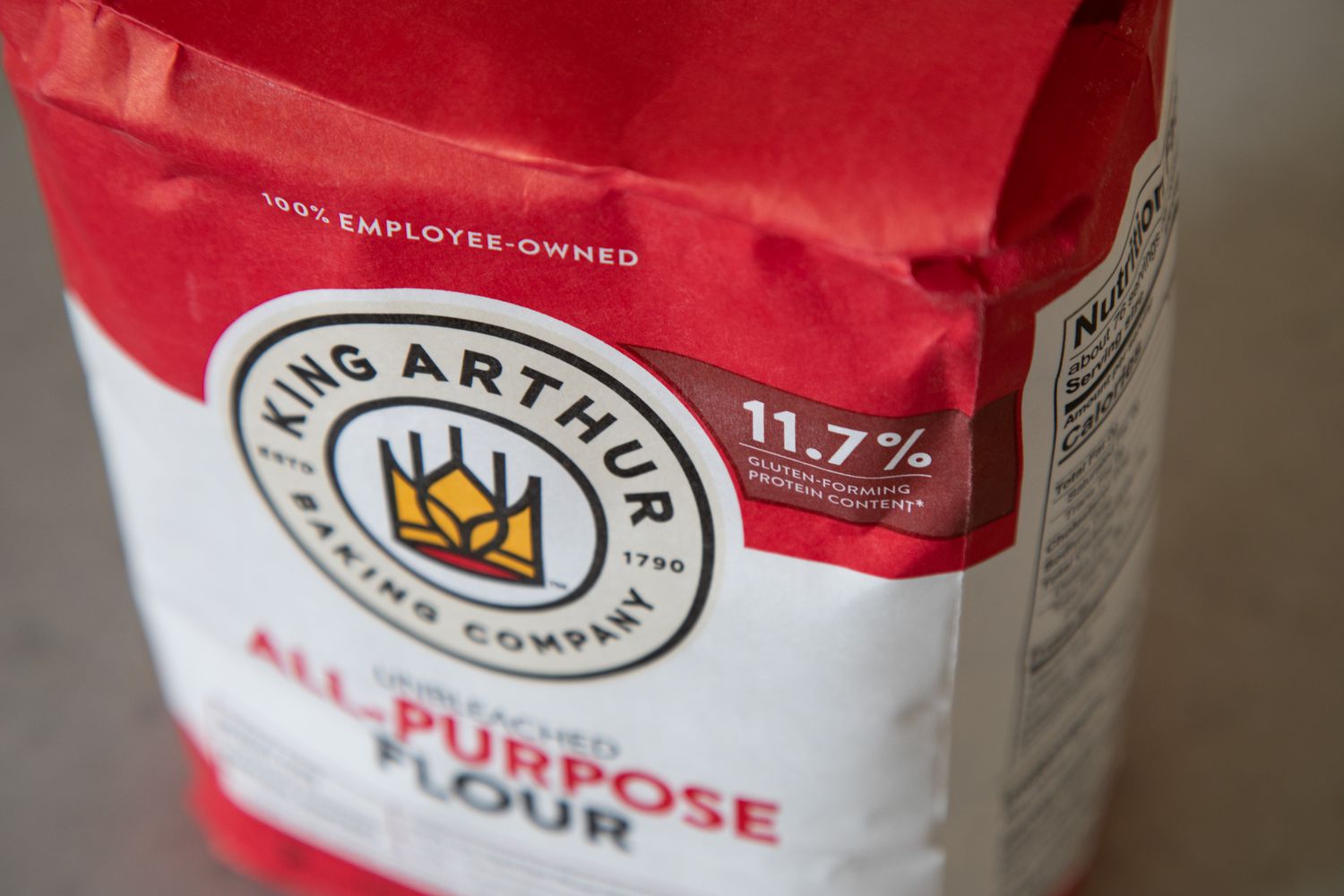 King Arthur all purpose flour with 11.7% protein content