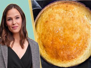 Jennifer Garner and a dish of cornbread
