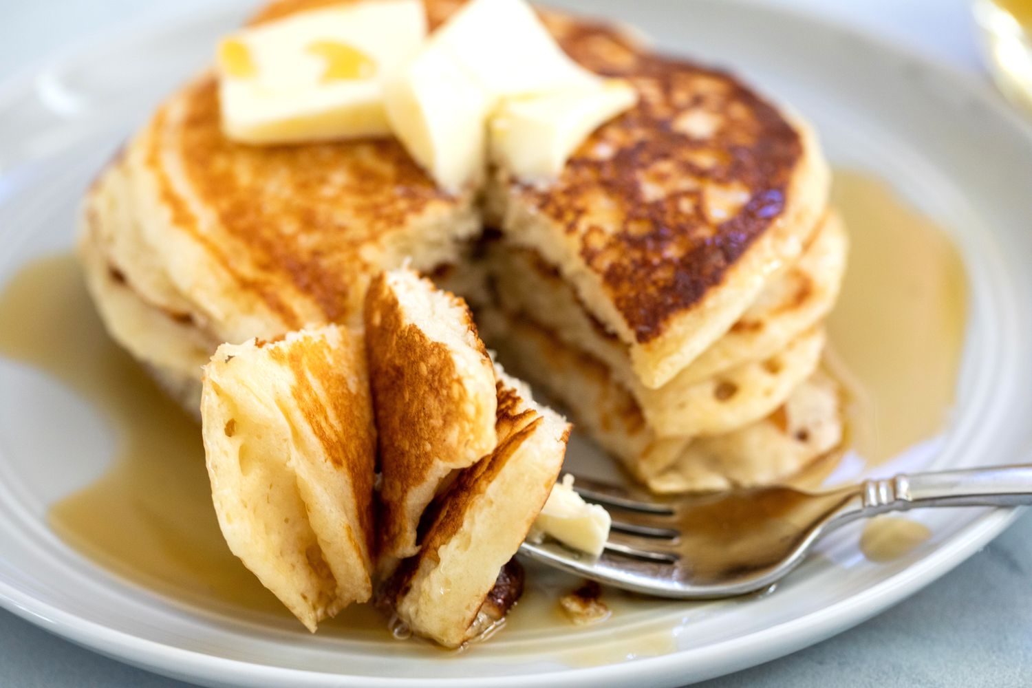 Pancakes with a fork