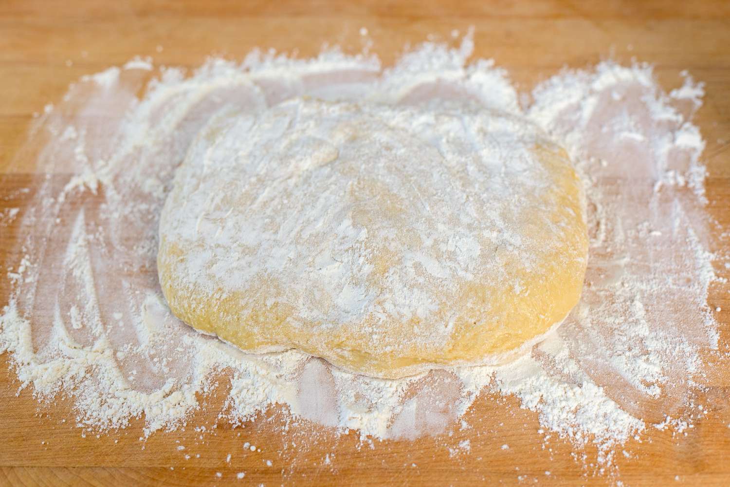 dough flattened into a rectangle
