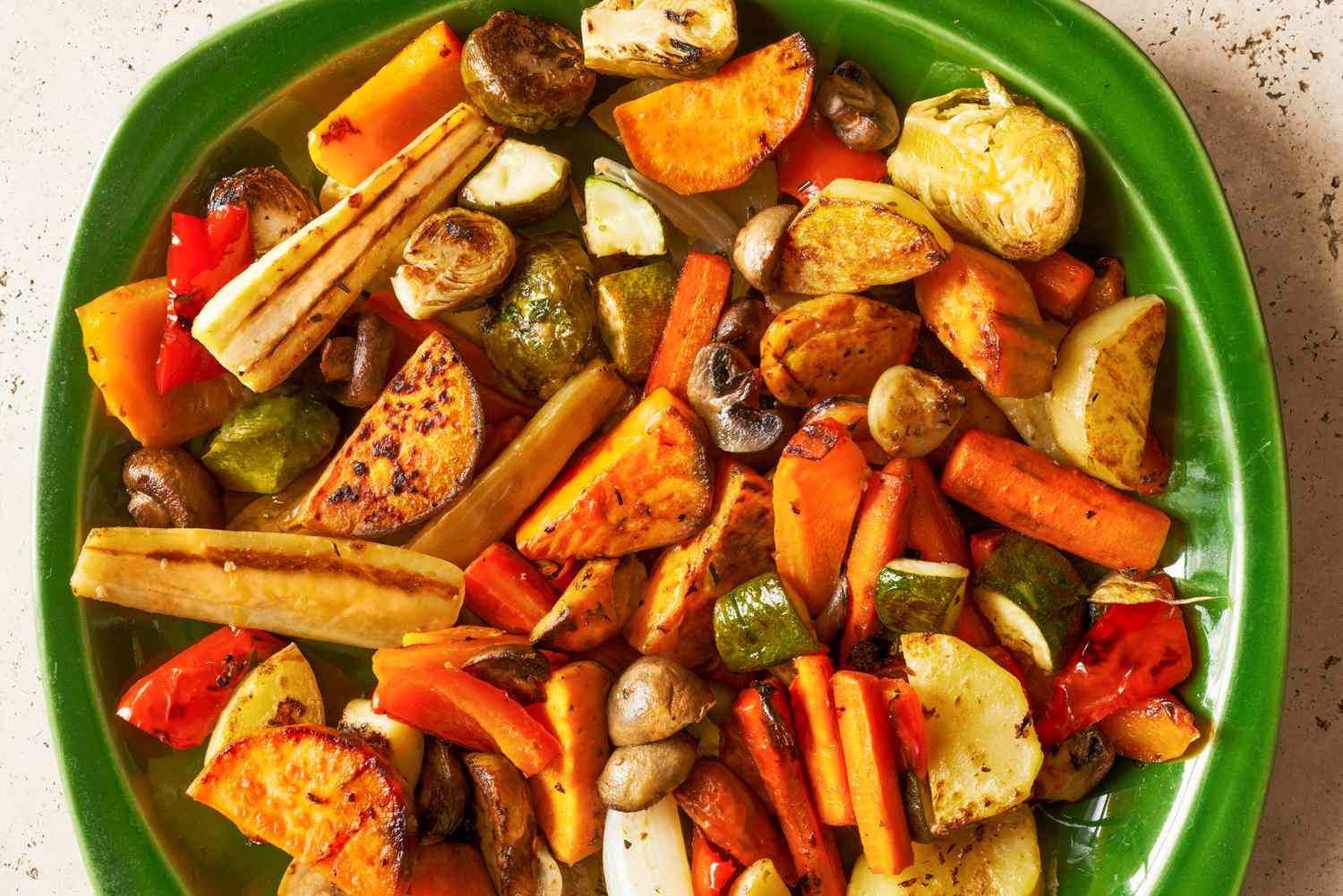 roasted vegetables on a plate