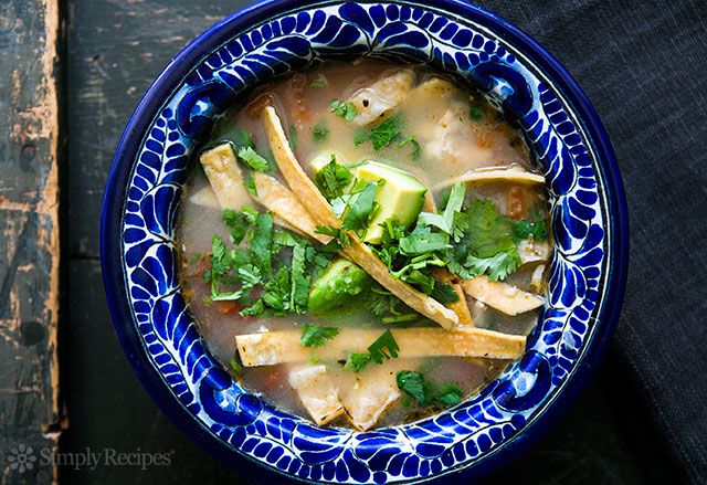 A bowl of Mexican Chicken Lime Soup