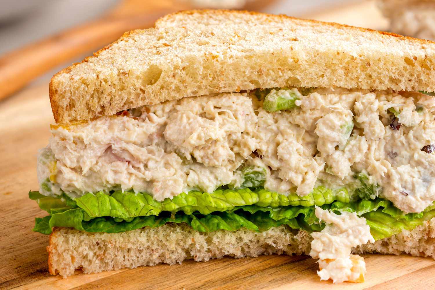 chicken salad in a sandwich