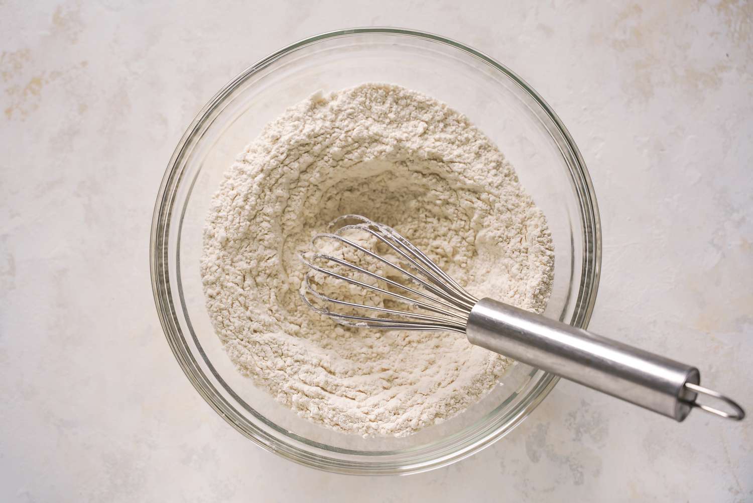 Bowl of Dry Ingredients Mixed Together in a Bowl for Kitchen Sink Cookies Recipe