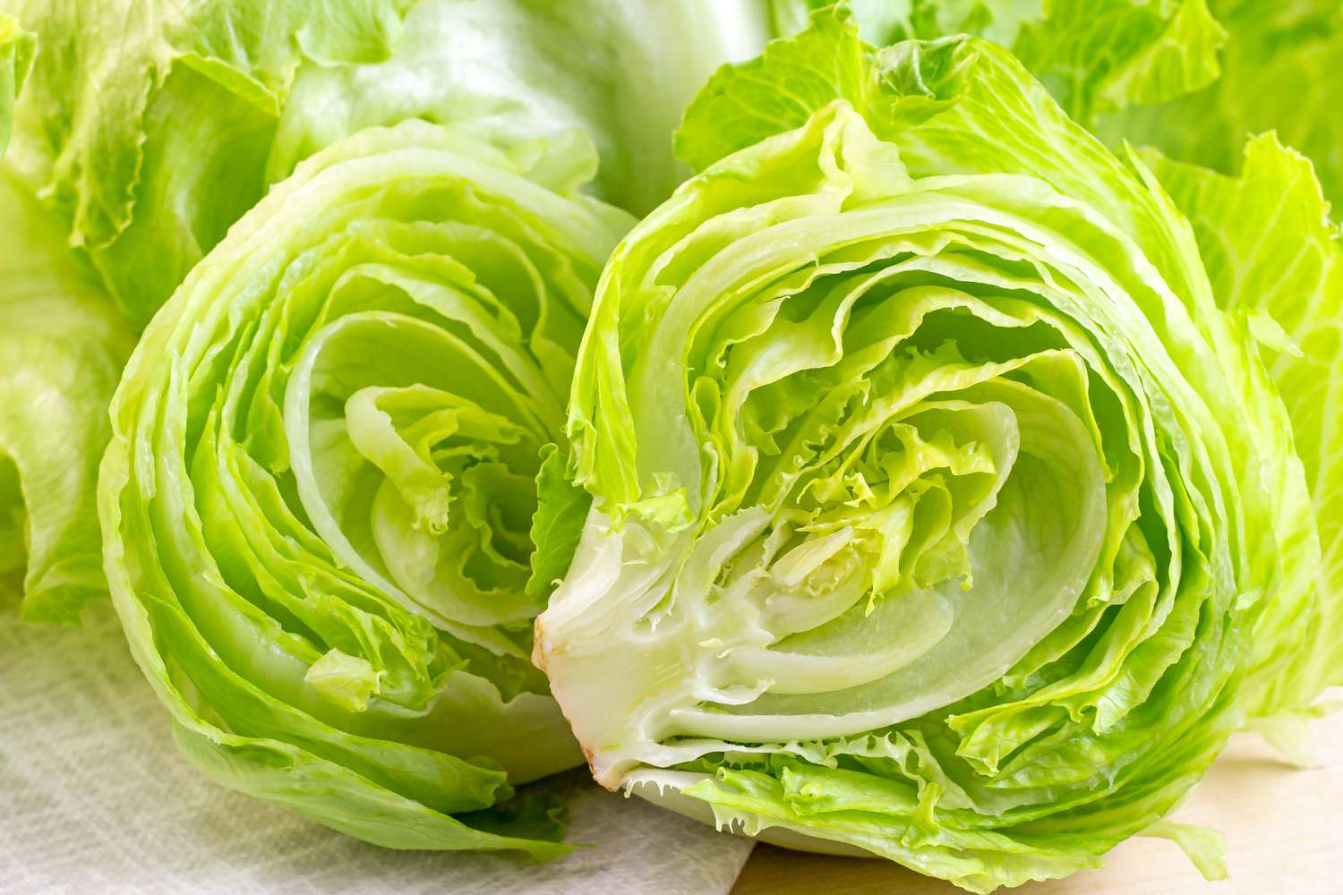 Head of lettuce cut in half