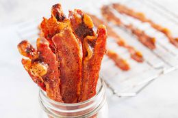 Candied bacon in a jar