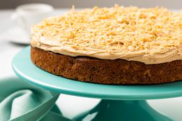 Coffee Coconut Banana Bread Cake on a Cake Platter