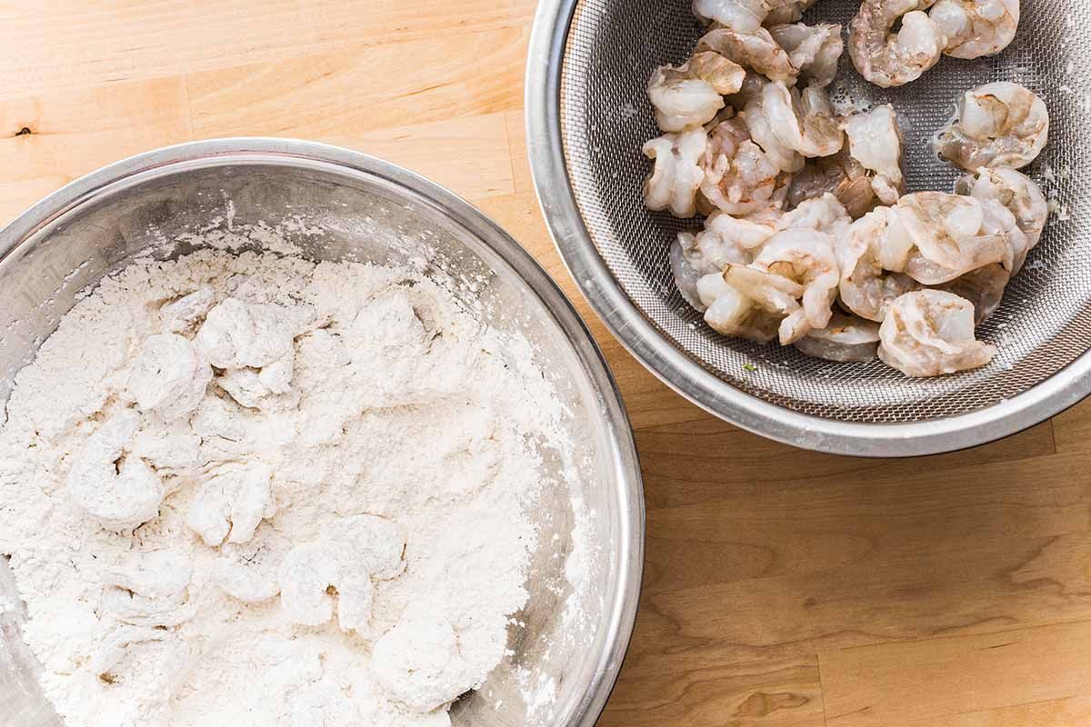 Bang Bang Shrimp Tacos Recipe bread the shrimp