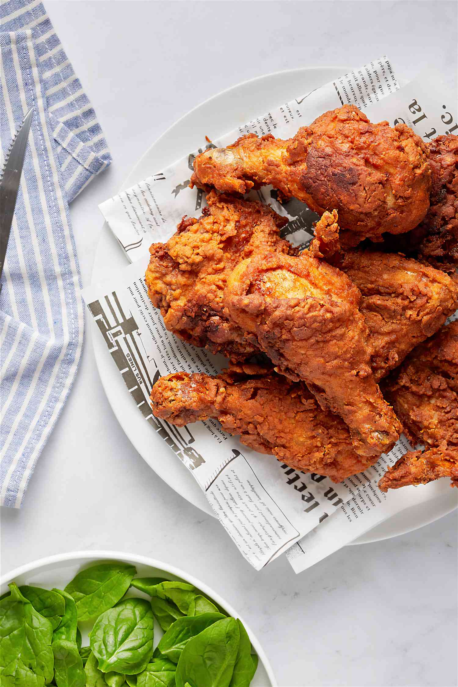 Plated piri piri fried chicken