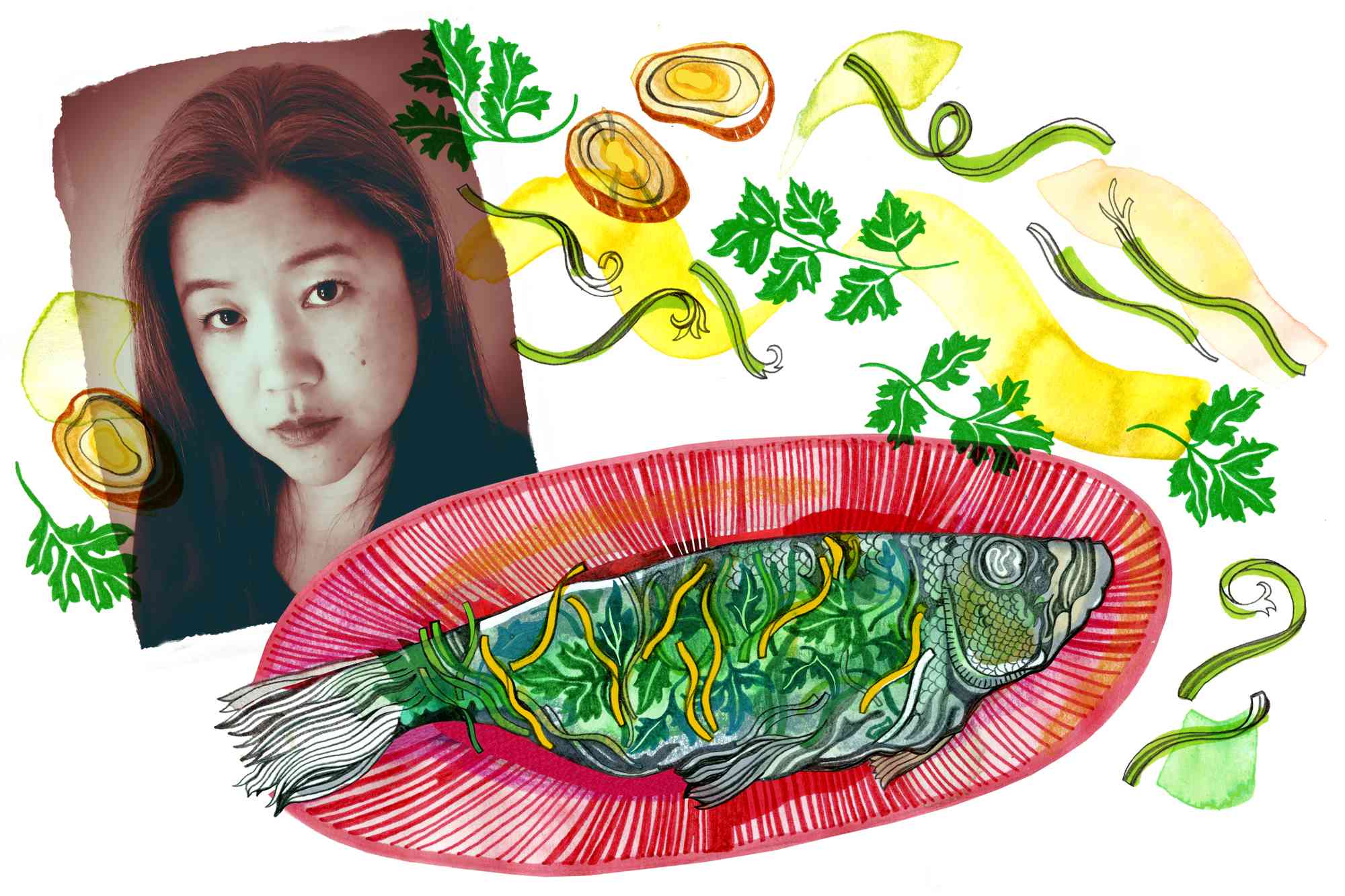 Illustration of fried fish for Chinese New Year