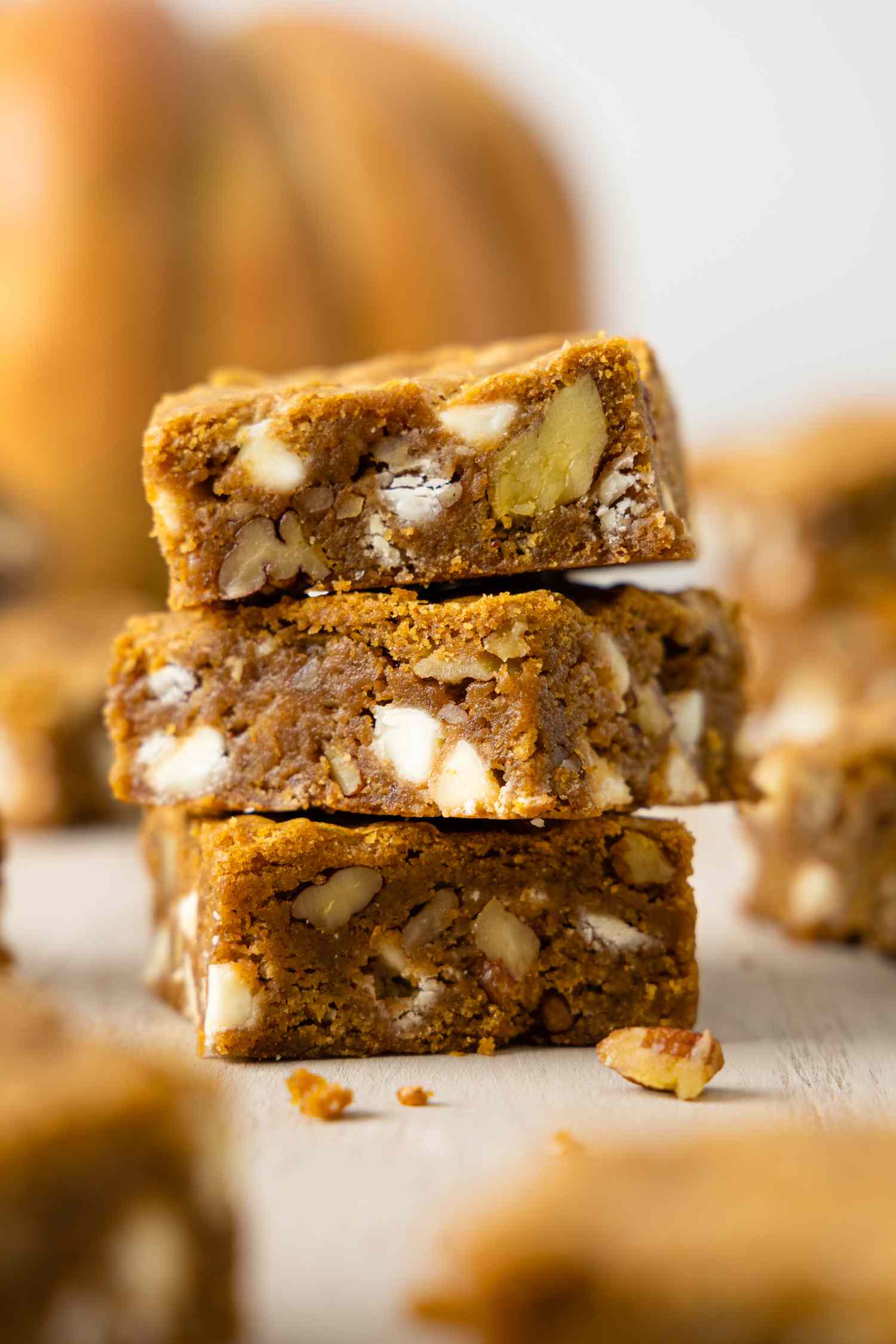 Stack of Pumpkin Blondies