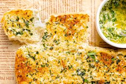 Garlic bread on dinner rolls