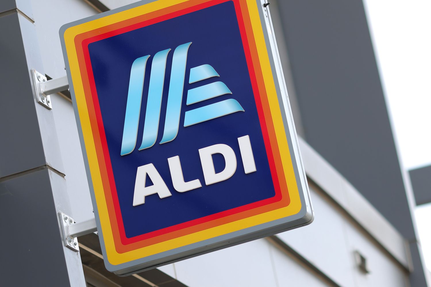 Sign for an Aldi store on the exterior of a building