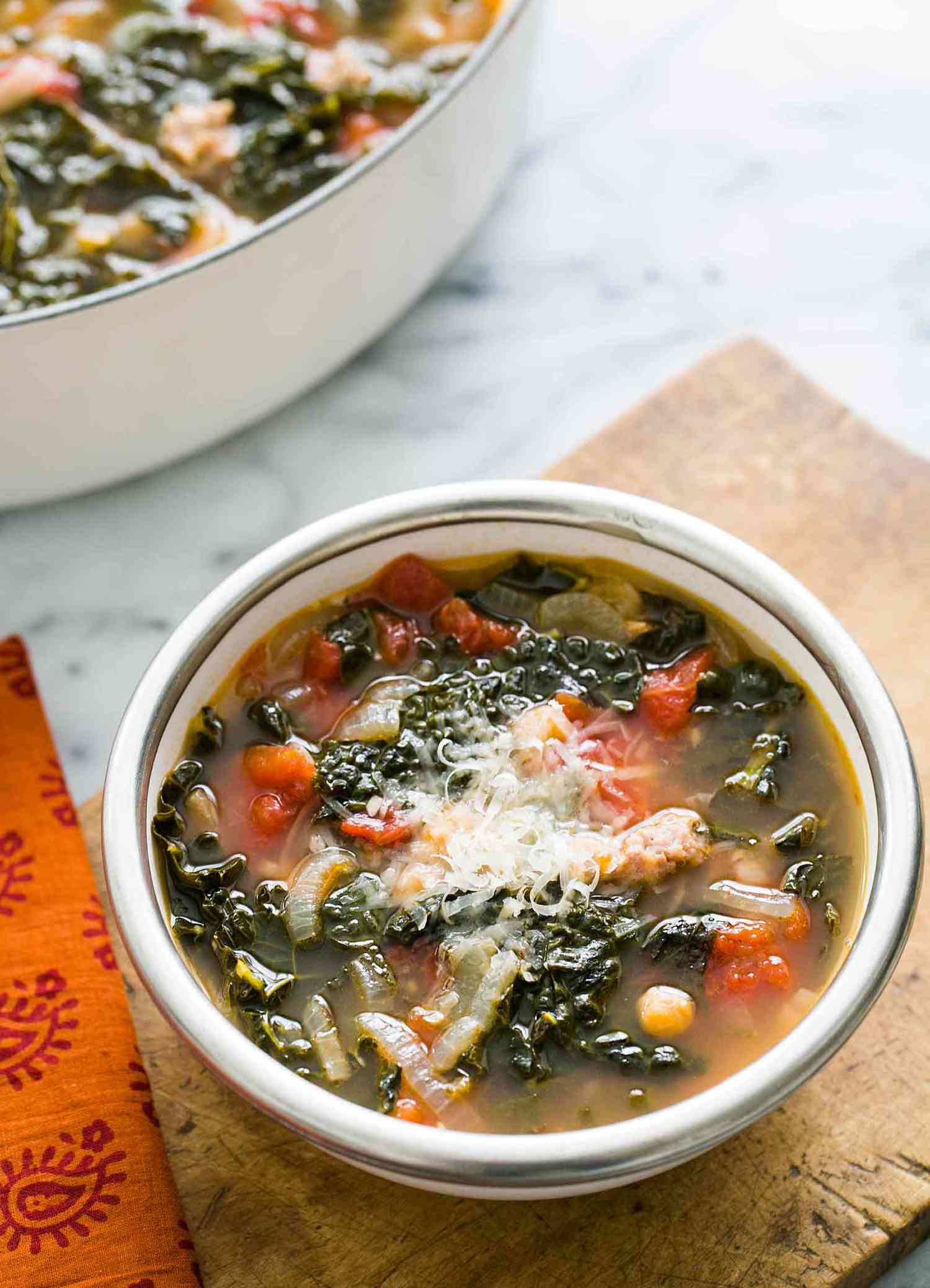 Kale Sausage Chickpea Soup