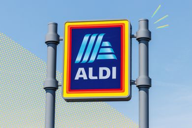 aldi sign with illustrations