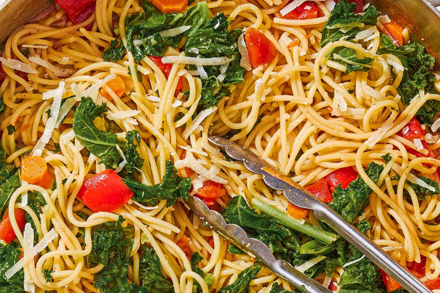 close up of One-Pot Spaghetti with Kale