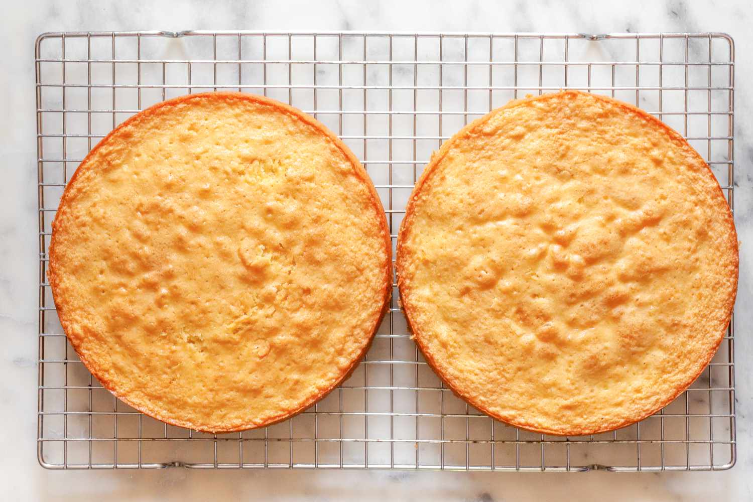 Victoria Sponge Cake Cooling on Wire Rack