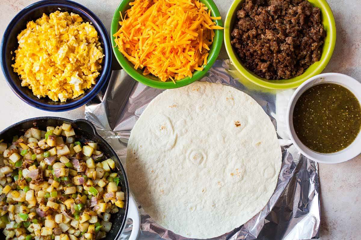 Mexican Breakfast Burrito Recipe assemble the burritos