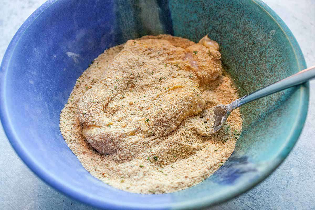 How to Make Chicken Parmesan in a Skillet coat the chicken