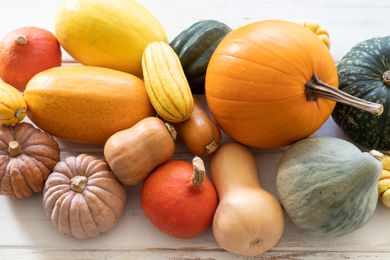 Varieties of colorful winter squash