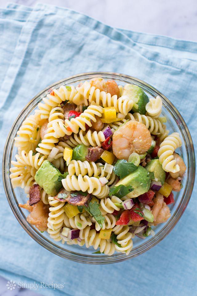 Shrimp Bacon Avocado Pasta Salad