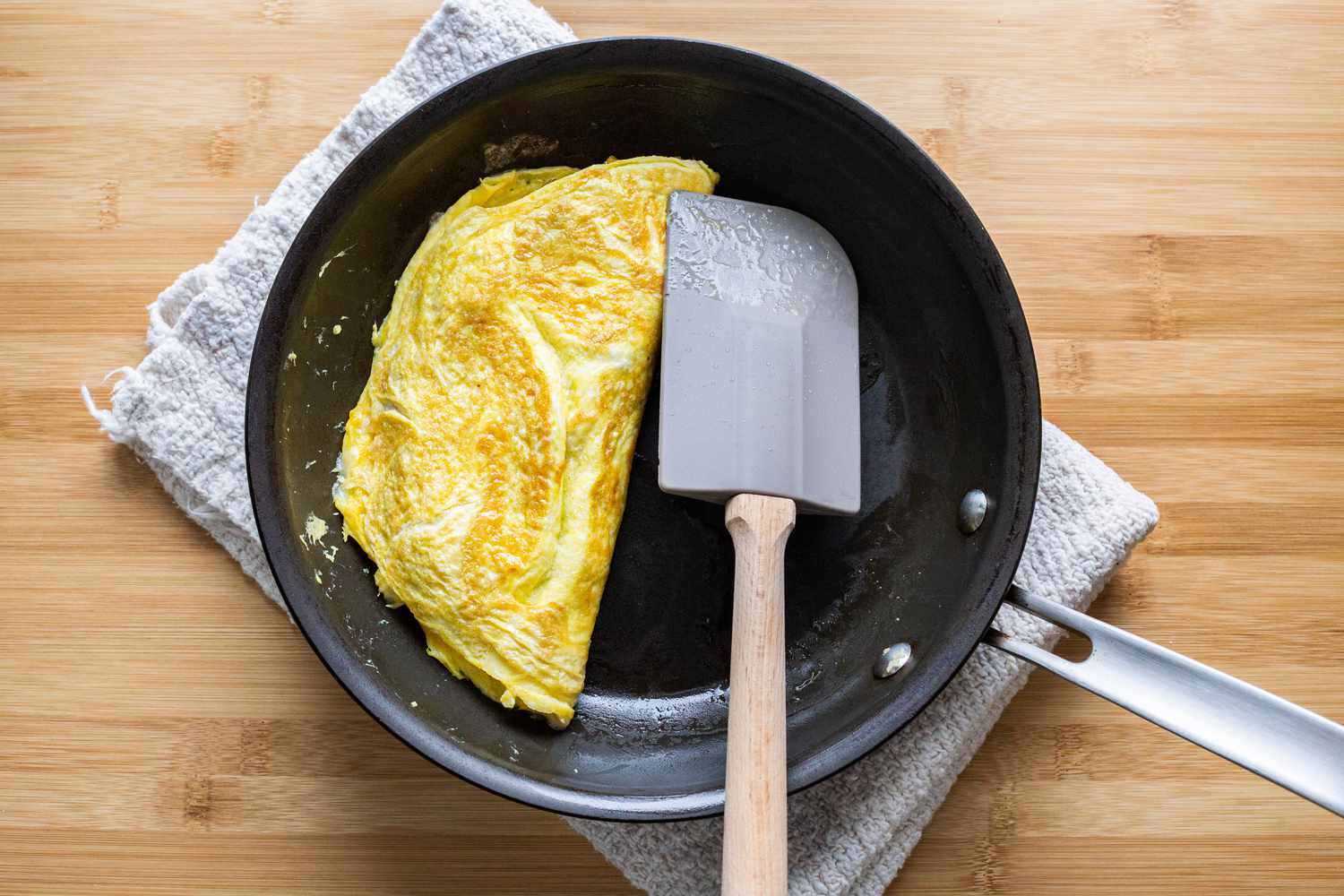 Fold Denver Omelet in Pan Using Spatula