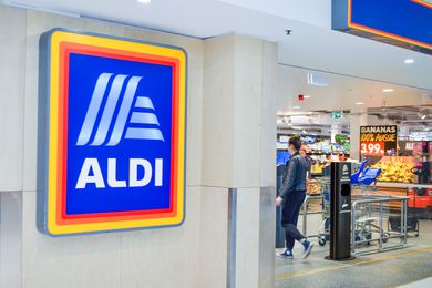 An Aldi supermarket entrance