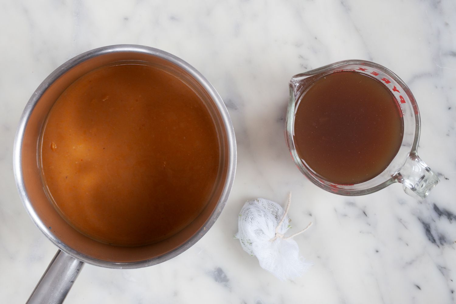Stock and espagnole sauce for classic demi-glace sauce