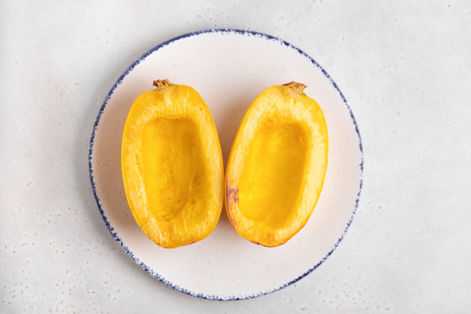 Baked Spaghetti Squash on a Plate for Carbonara Recipe